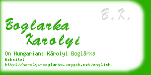 boglarka karolyi business card