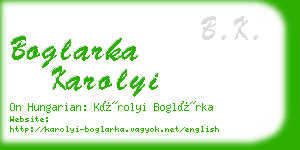 boglarka karolyi business card